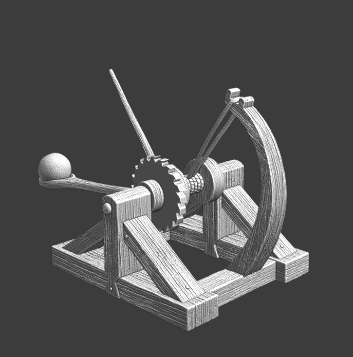 Medieval Davinci Catapult - Wargaming Model